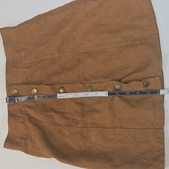 Suede Girls Button-Front Skirt - Picture 4 of 6